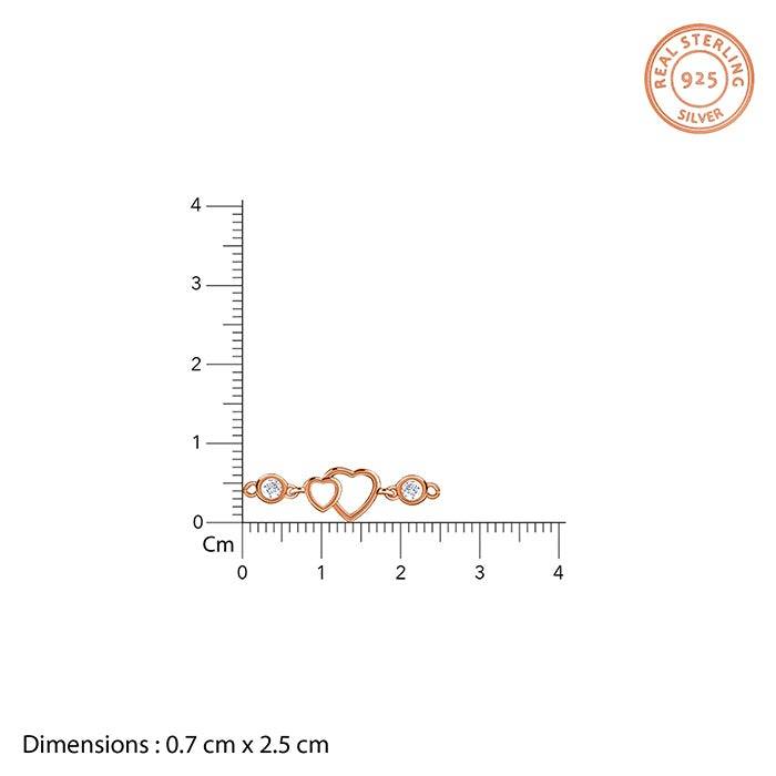 925 Silver Rose Gold Roselle Heart Waist Chain|Waist Chains For Women & Girls | With Certificate Of Authenticity And 9 : WCH07