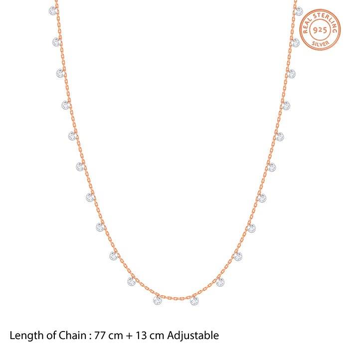 925 Silver Rose Gold Rosara Gleam Waist Chain|Waist Chains For Women & Girls | With Certificate Of Authenticity And 92 : WCH08