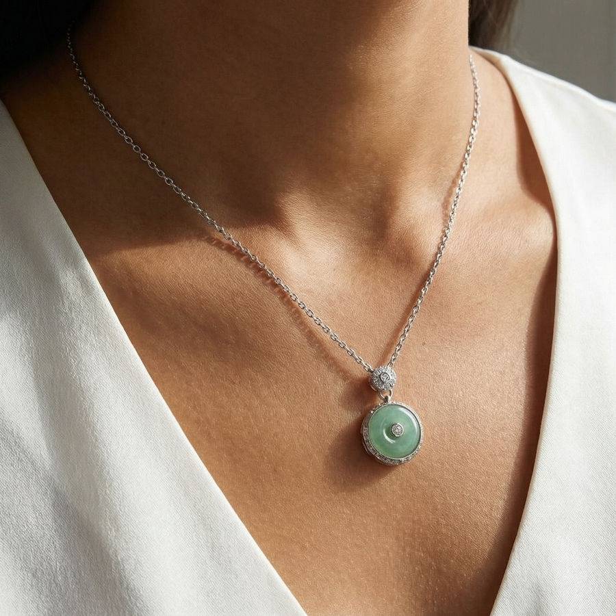 Single Diamond Necklace For Women | Classic Solitaire Crystal Pendant Jewellery : 8828903044