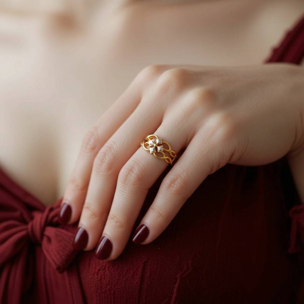 Floral Entwine Gold Ring : WG10118