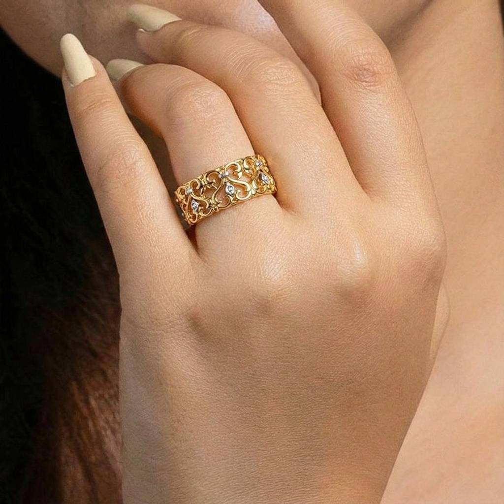 Floral Gold Ring : WG10162