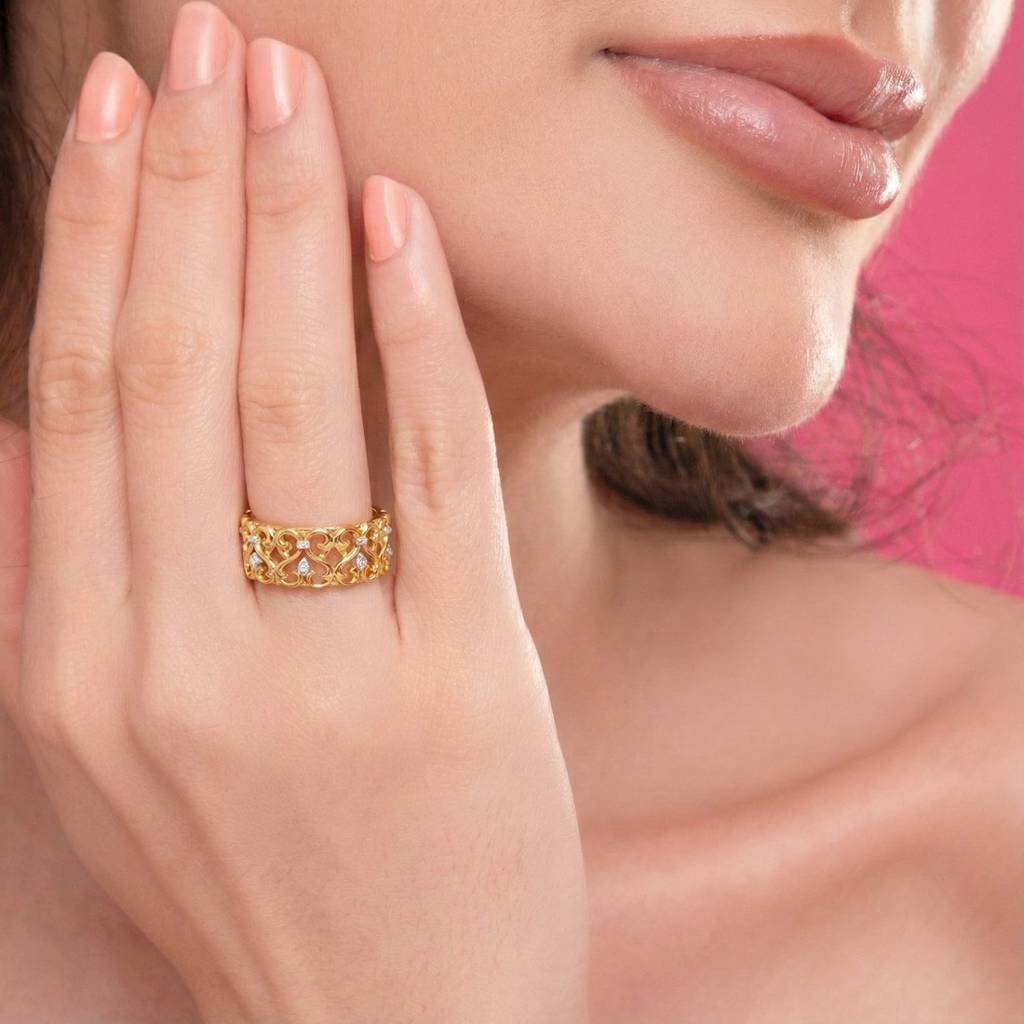 Floral Gold Ring : WG10162