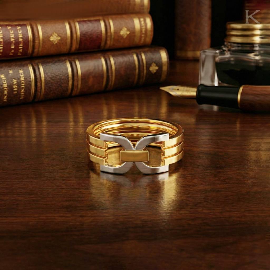 Dualuxe Interlock Gold Band : WG10169