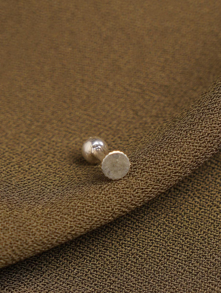 Silver Cz Stone Studded Round Shaped Nose Pin : ARSNP272