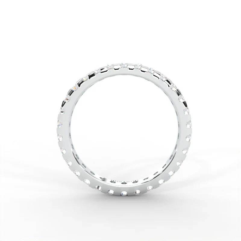 0.96 Carat Round Moissanite Eternity Band In 14K White Gold Plated : ERL-0001-WH-8