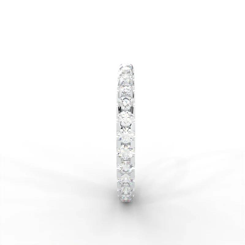 0.96 Carat Round Moissanite Eternity Band In 14K White Gold Plated : ERL-0001-WH-8
