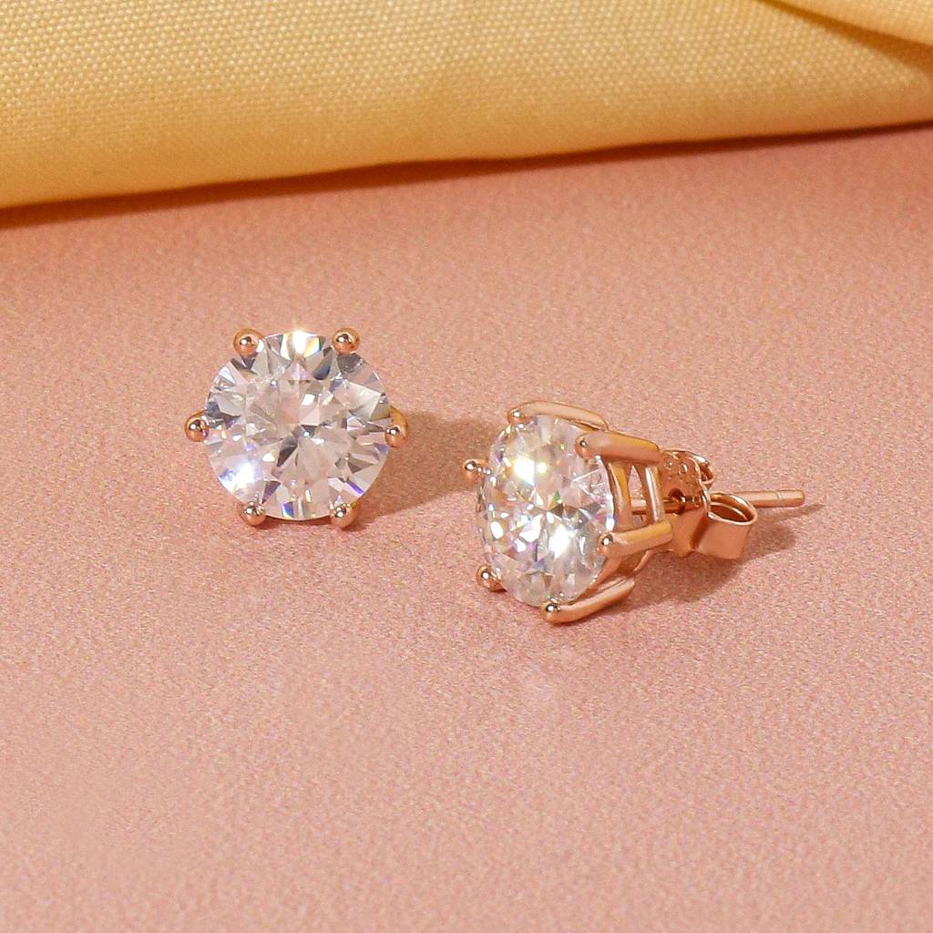 2 Ct Moissanite Big Stud Six Prong Earrings For Women : OCER-0003