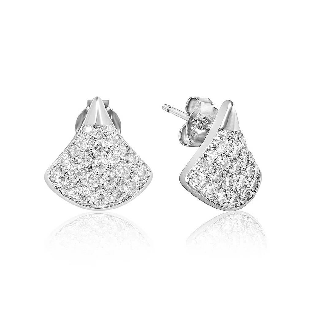 1 Ct Skirt Style Moissanite Stud Earrings For Women : OCER-0004