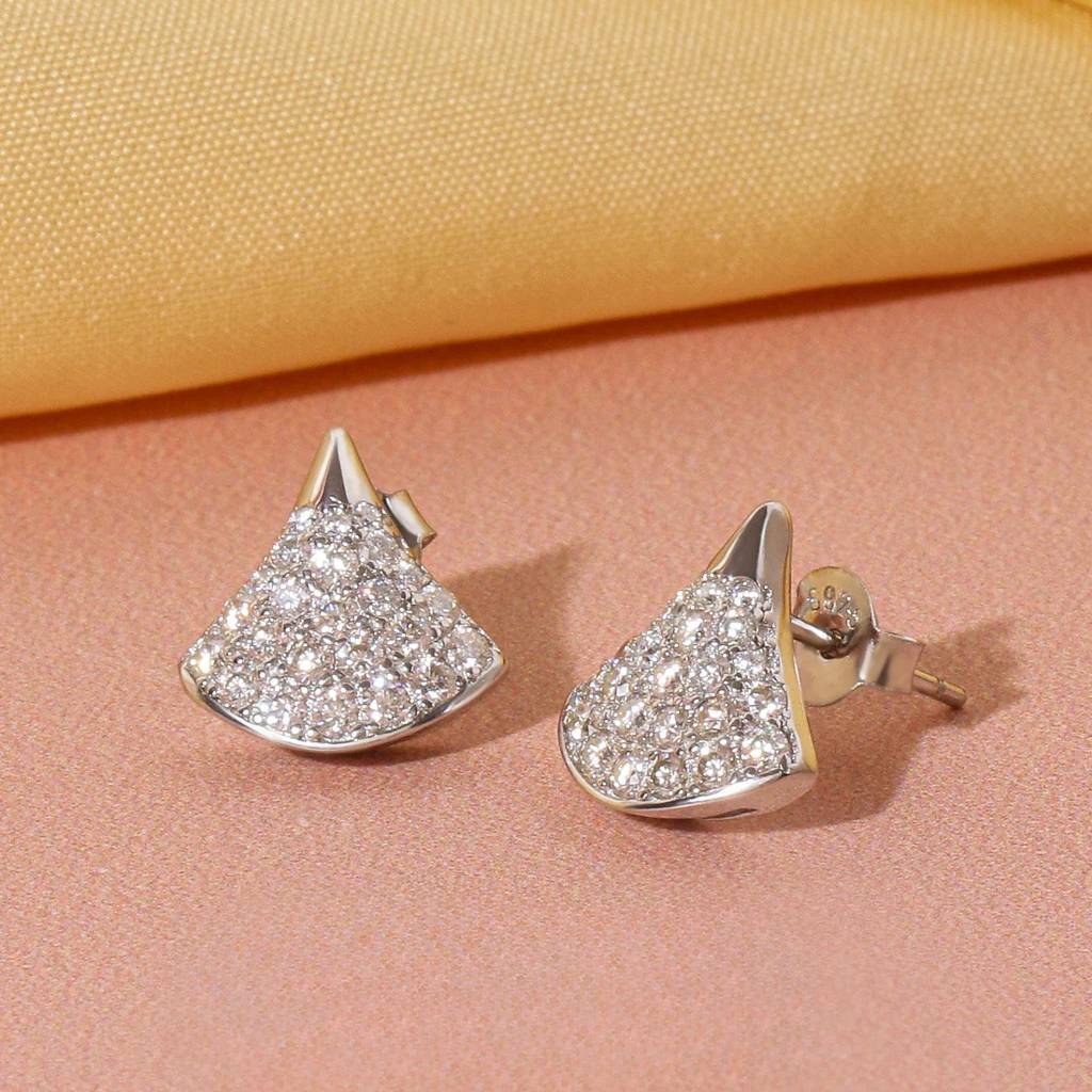 1 Ct Skirt Style Moissanite Stud Earrings For Women : OCER-0004