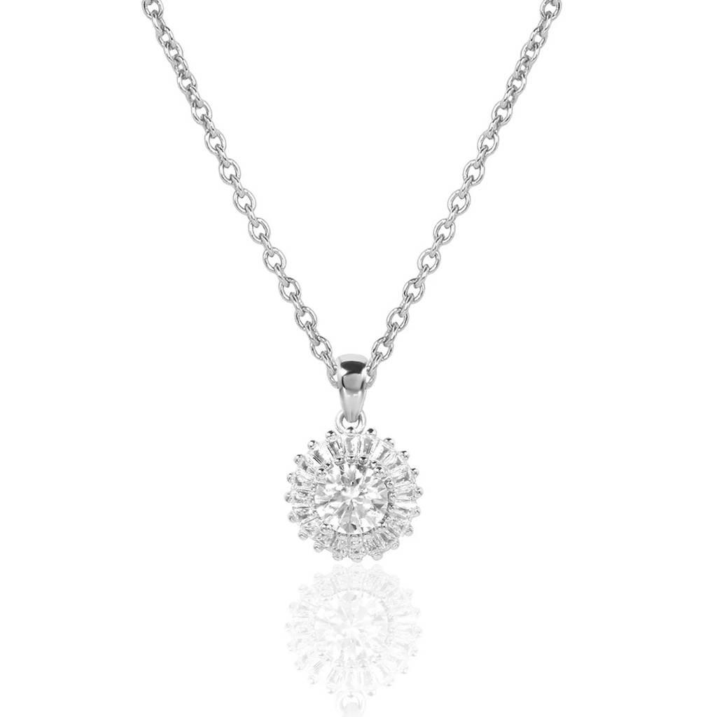 1Ct Moissanite Diamond Wedding Pendant For Woman 925 Sterling Silver With Chain : OCPR-0001