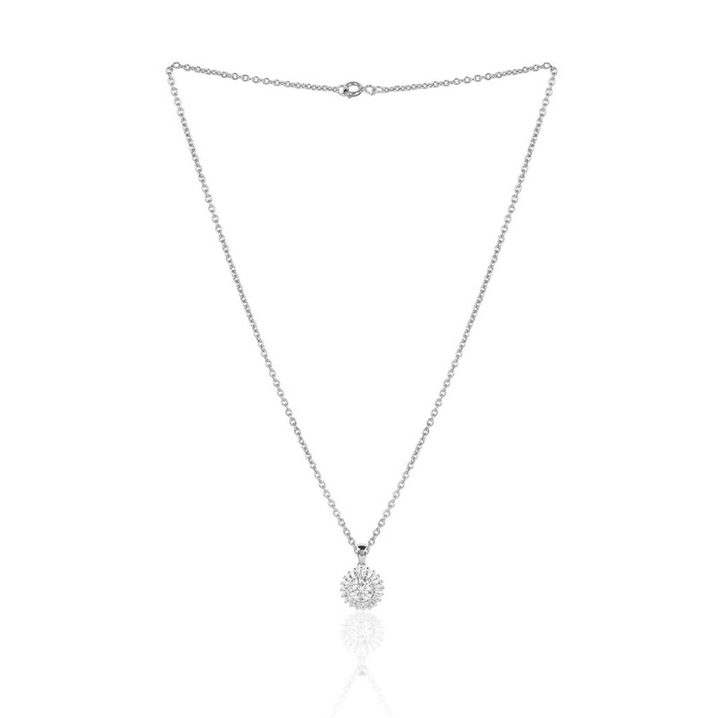 1Ct Moissanite Diamond Wedding Pendant For Woman 925 Sterling Silver With Chain : OCPR-0001