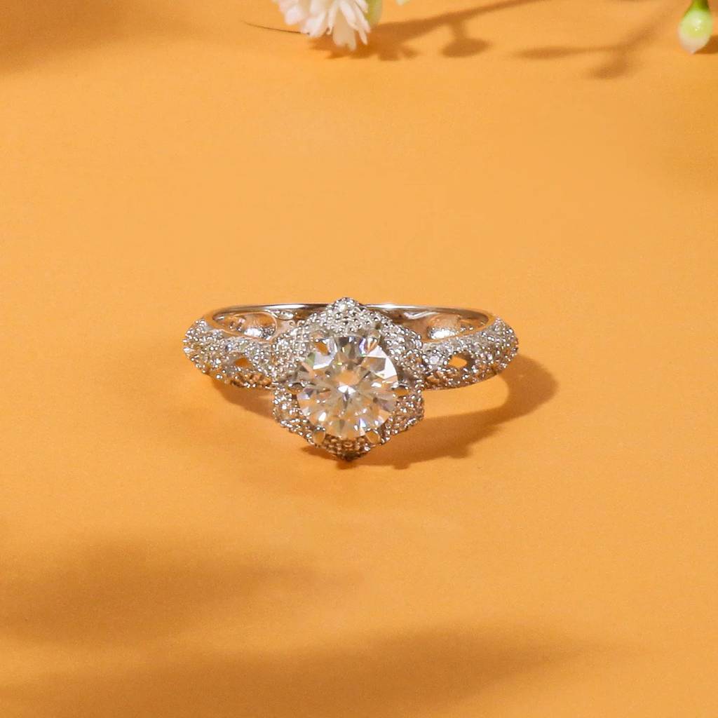 1Ct Carat Moissanite Diamond Women Wedding Ring : OCR-0003