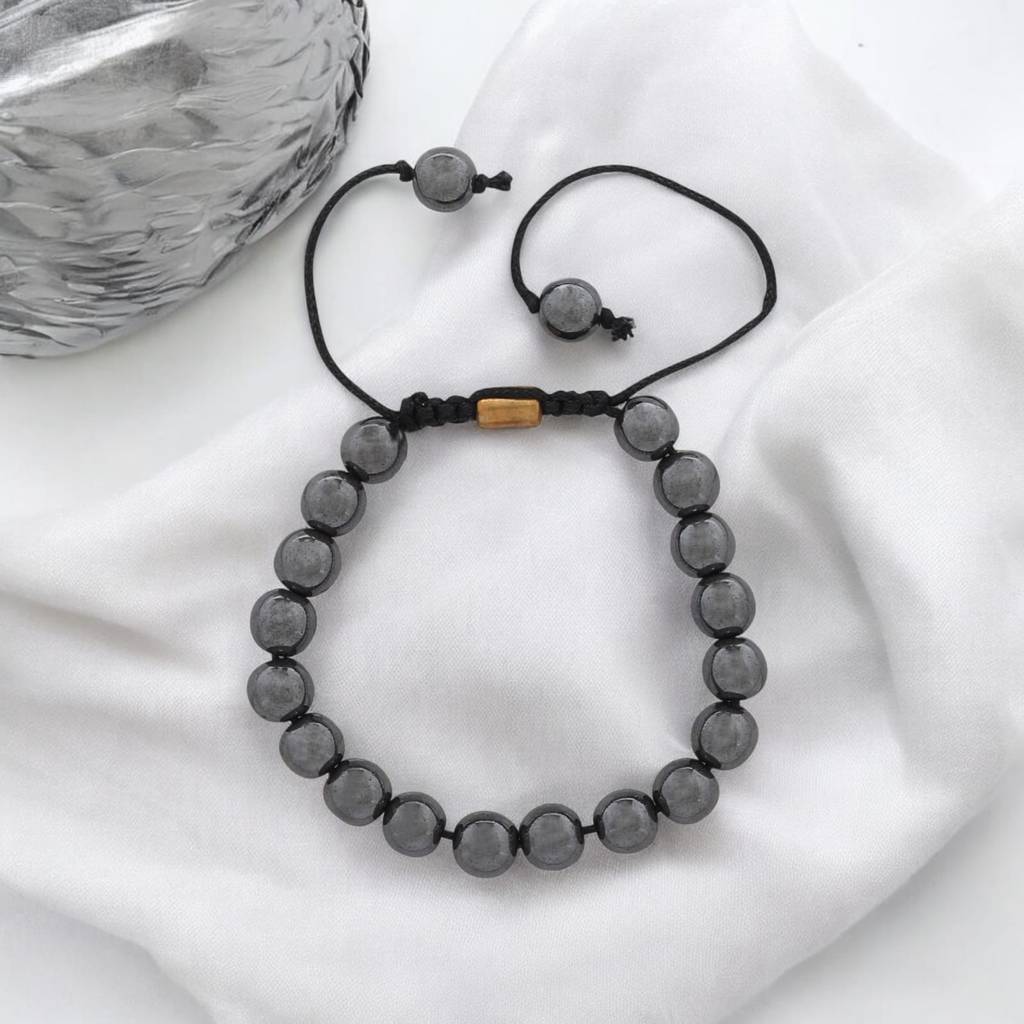 Real Hematite Healing Gemstone Bracelet : HEMATITE-BRACELET