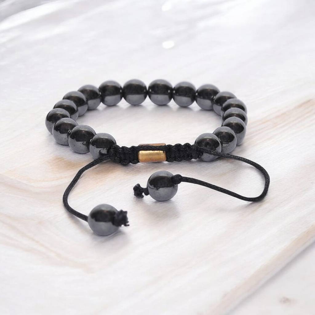 Real Hematite Healing Gemstone Bracelet : HEMATITE-BRACELET