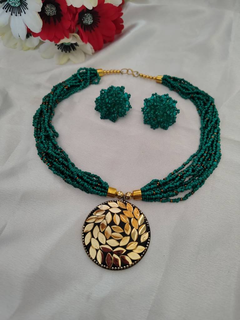 All-Day Statement Beaded Necklace Set : BDE-SEG-TBOL-NWE-006