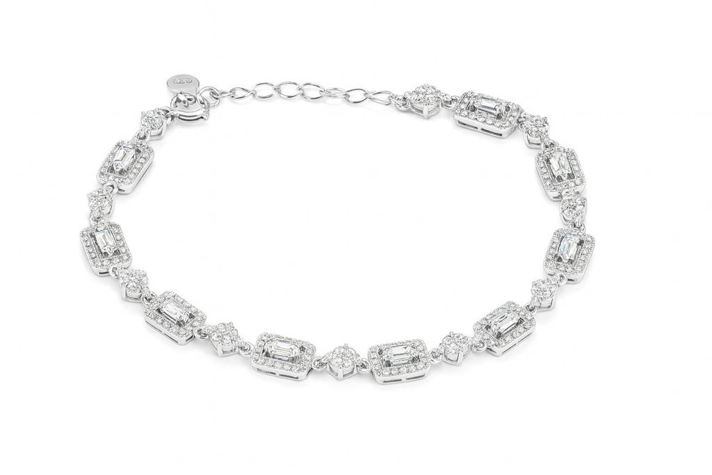 Forever Linked Diamond Silver Bracelet (Adjustable) : B030-ADJ