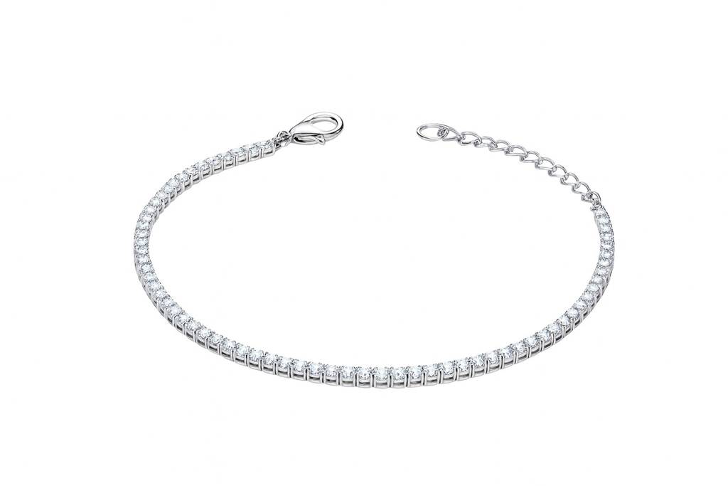 Eternal Diamond Tennis Silver Bracelet (Adjustable) : B041-ADJ