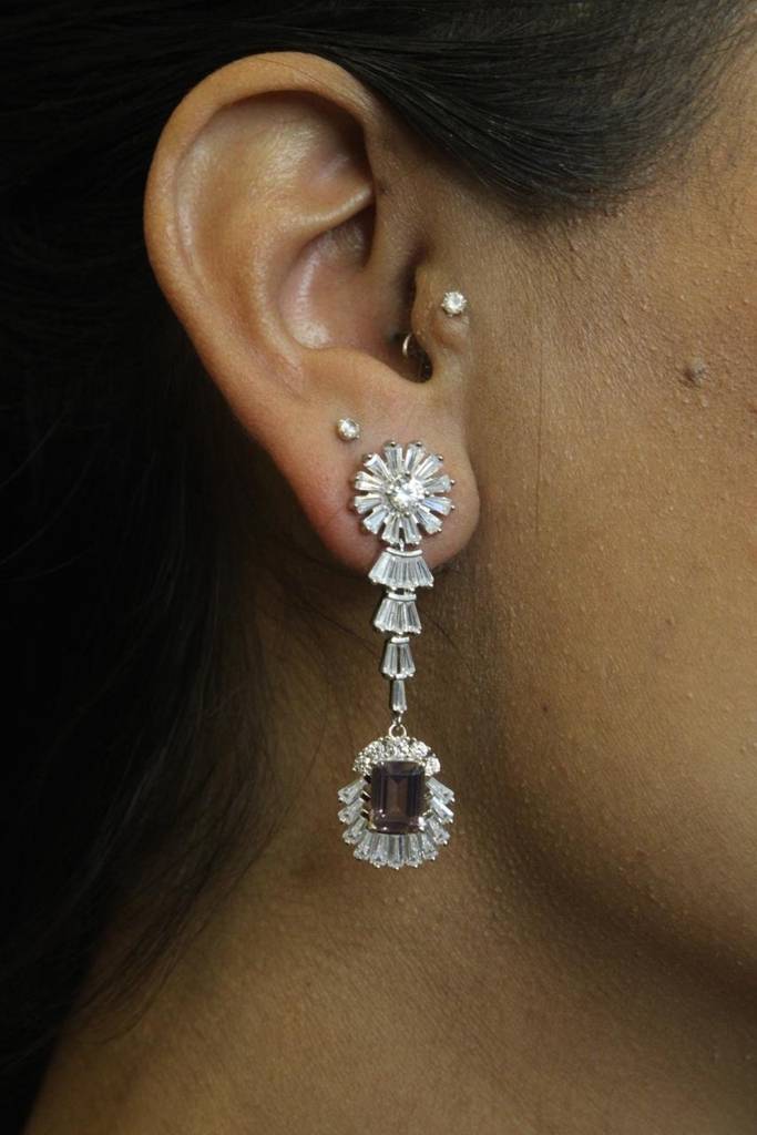 Clarisse Long Silver Earrings : E107