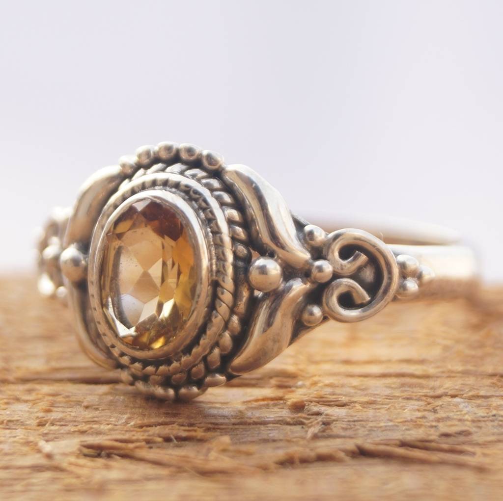 925 Silver Citrine Ring Yellow Citrine Elegant Design, Timeless Sophistication, Perfect For Women And Girls : FU-0174