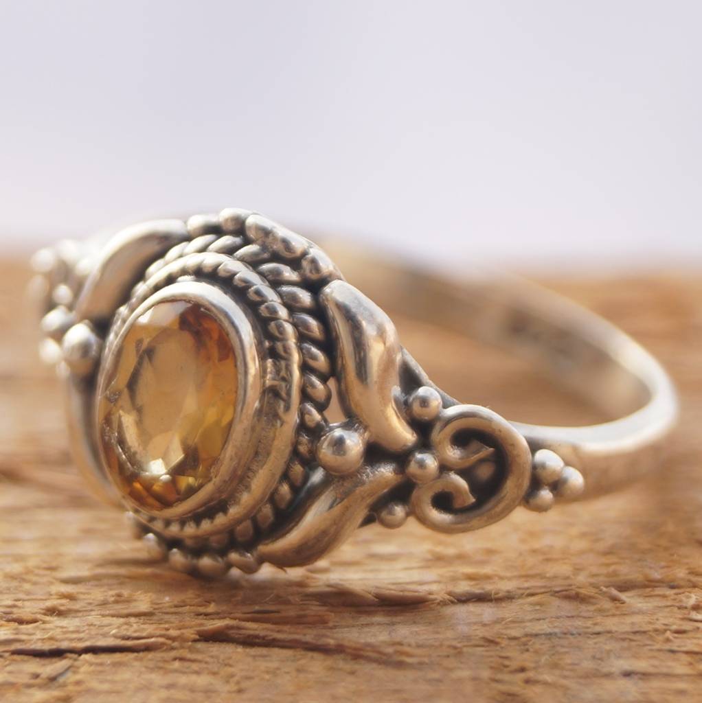 925 Silver Citrine Ring Yellow Citrine Elegant Design, Timeless Sophistication, Perfect For Women And Girls : FU-0174