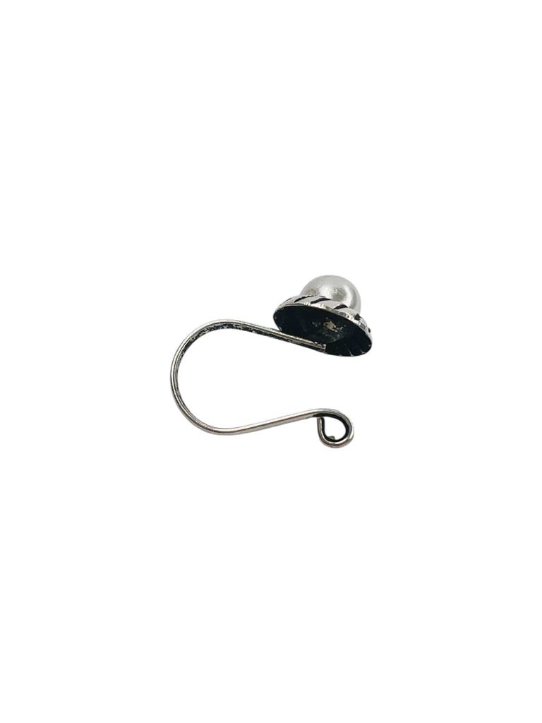 Silver Pearl Clip-On Nose Pin : ARSNP276