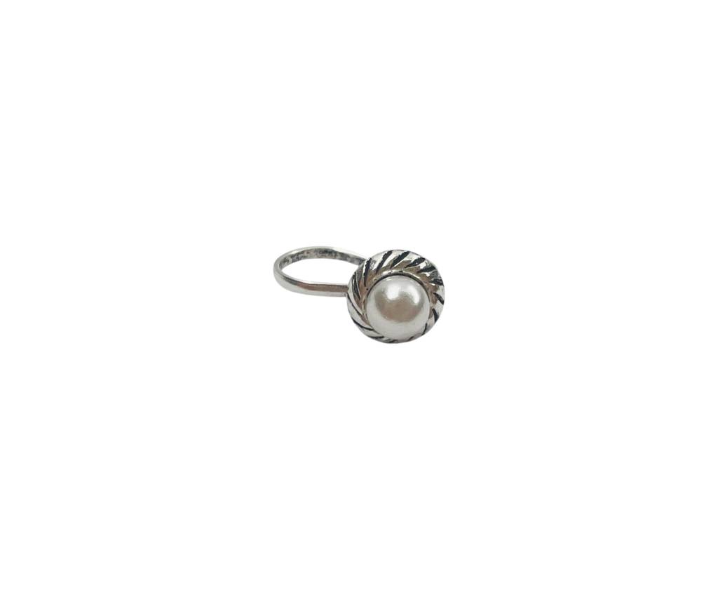 Silver Pearl Clip-On Nose Pin : ARSNP276