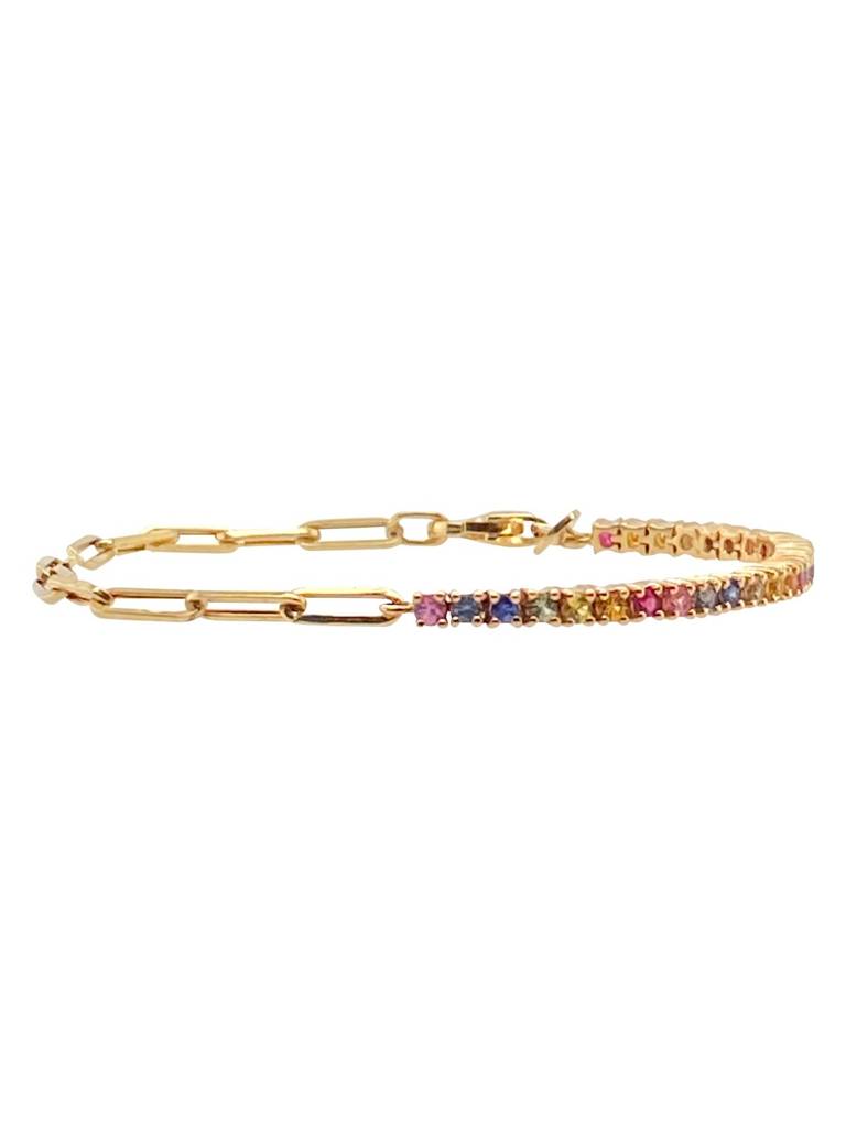 Rainbow Dazzle Link Bracelet : CJSL204564604DW