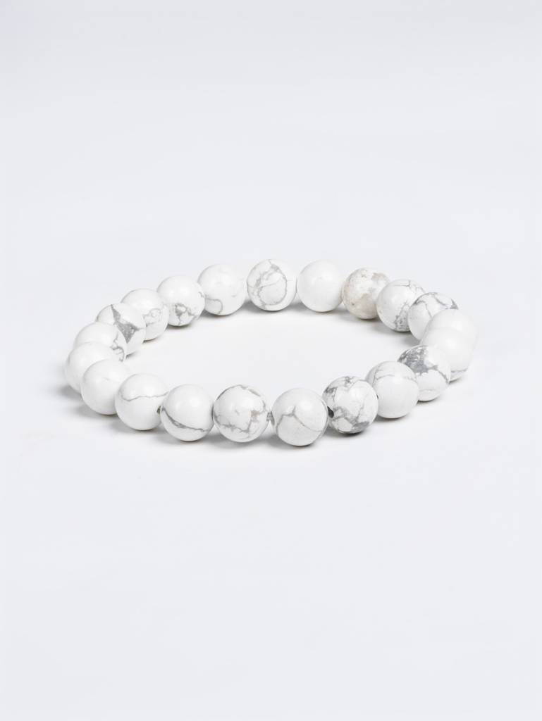 White Howlite Bracelet : LAABL130-65-S