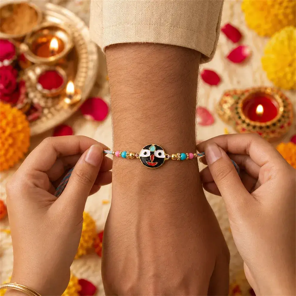 Om Design Traditional Rakhi - Handmade With Premium Materials : MRR-RAKHI-007