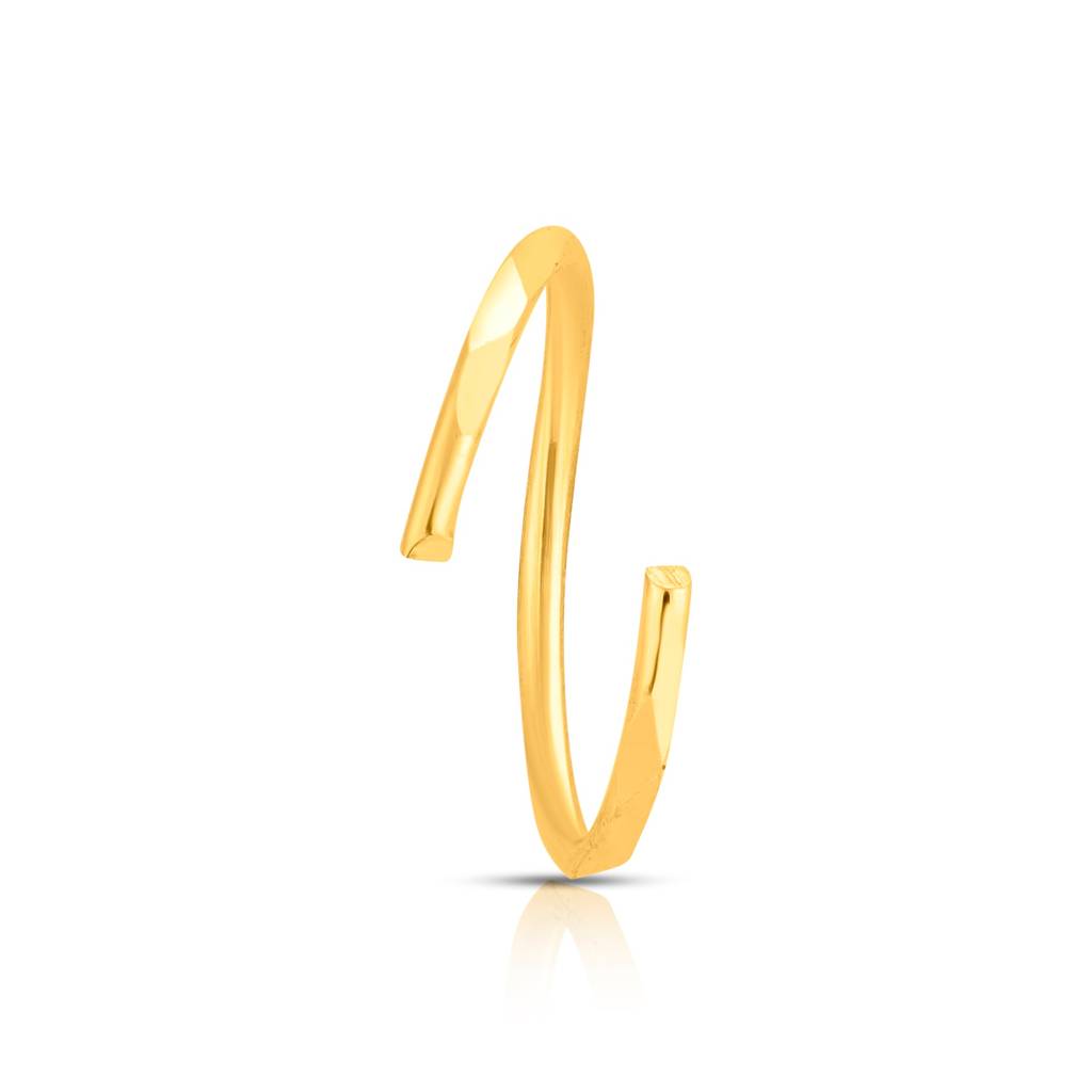 Yuvora 18K Yellow Gold Shine Hoop Nose Pin For Women | Screw Back Closure | Bis Hallmarked | Pure Gold N : WNR1001-DC-18YG-WOL