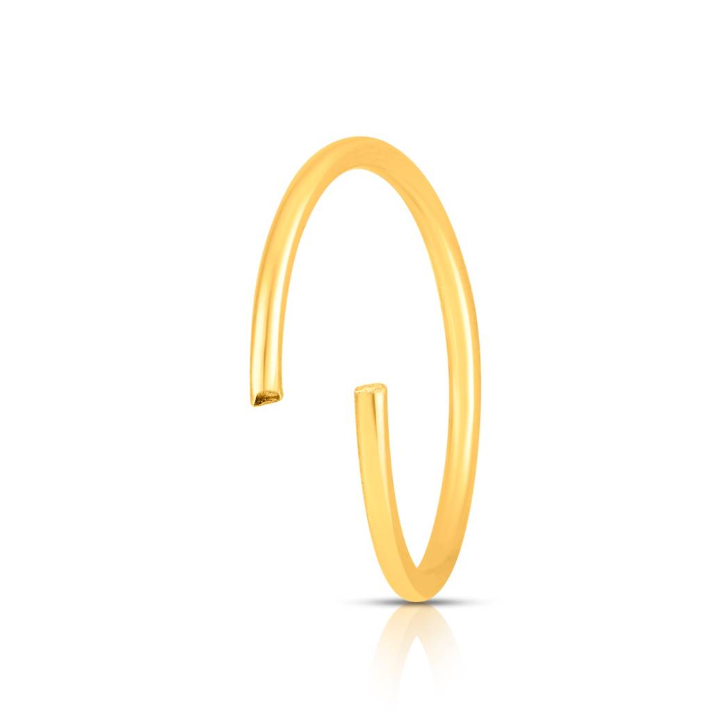 Yuvora 18K Yellow Gold Loop Hoop Nose Pin For Women | Screw Back Closure | Bis Hallmarked | Pure Gold No : WNR1001-HP-18YG-WOL