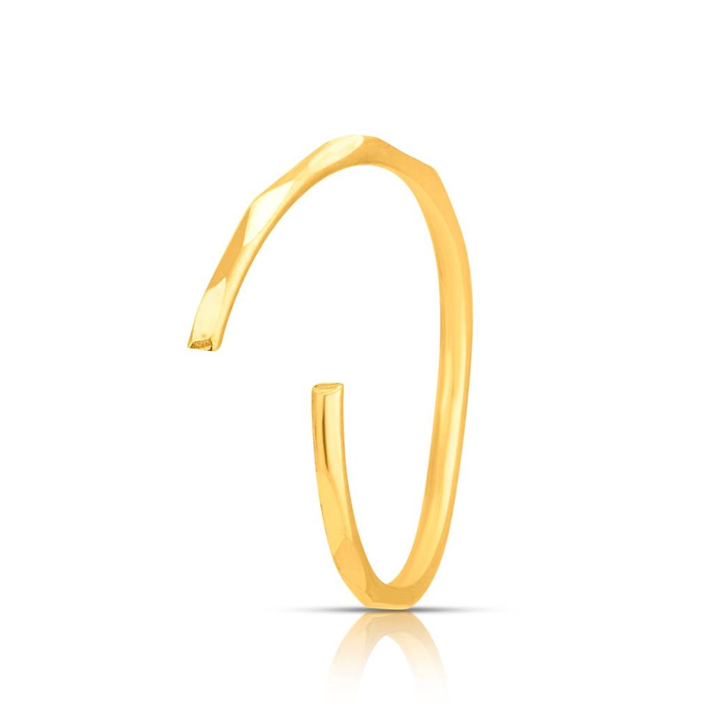 Yuvora 18K Yellow Gold Shine Hoop Nose Pin For Women | Screw Back Closure | Bis Hallmarked | Pure Gold N : WNR1002-DC-18YG-WOL