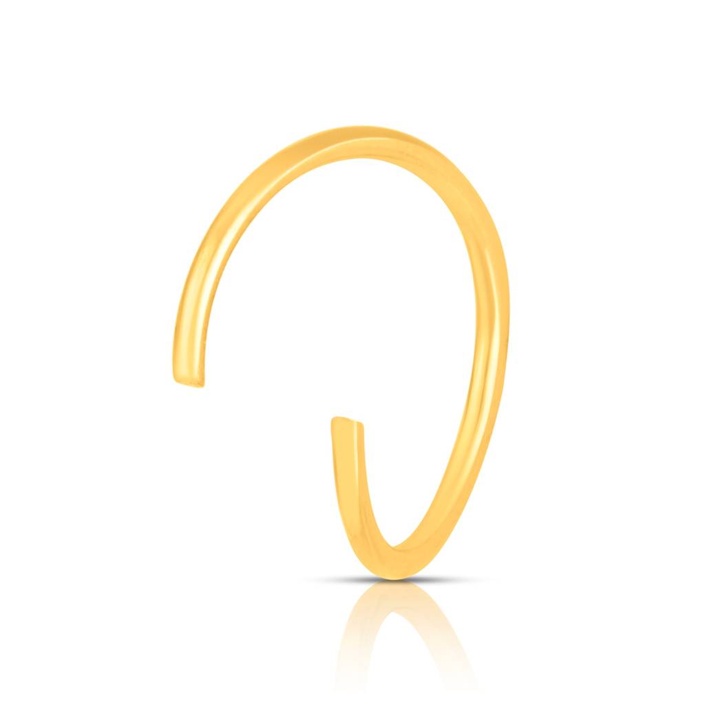 Yuvora 18K Yellow Gold Loop Hoop Nose Pin For Women | Screw Back Closure | Bis Hallmarked | Pure Gold No : WNR1002-HP-18YG-WOL
