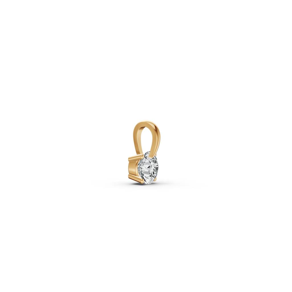 14K Yellow Gold Classic Solitaire Diamond Pendant : W-PD0000774-14K-YL