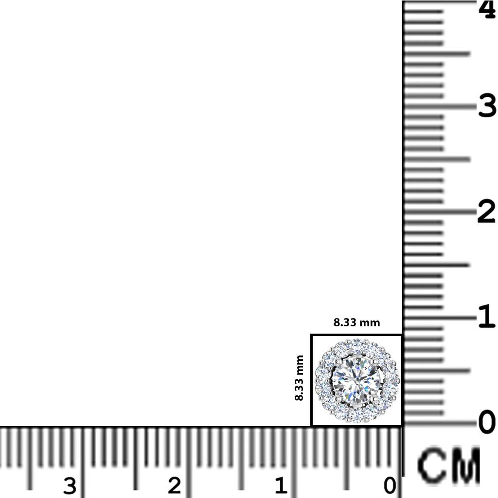 Iski Uski 925 Sterling Silver Moondust Halo Solitaire Stud Earrings