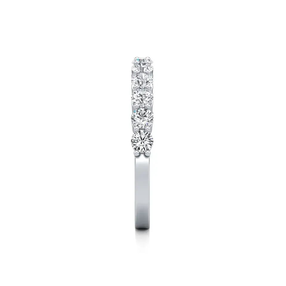 14K White Gold Half Eternity Stacker Team Band : W-RI0000071-14K-WH-11