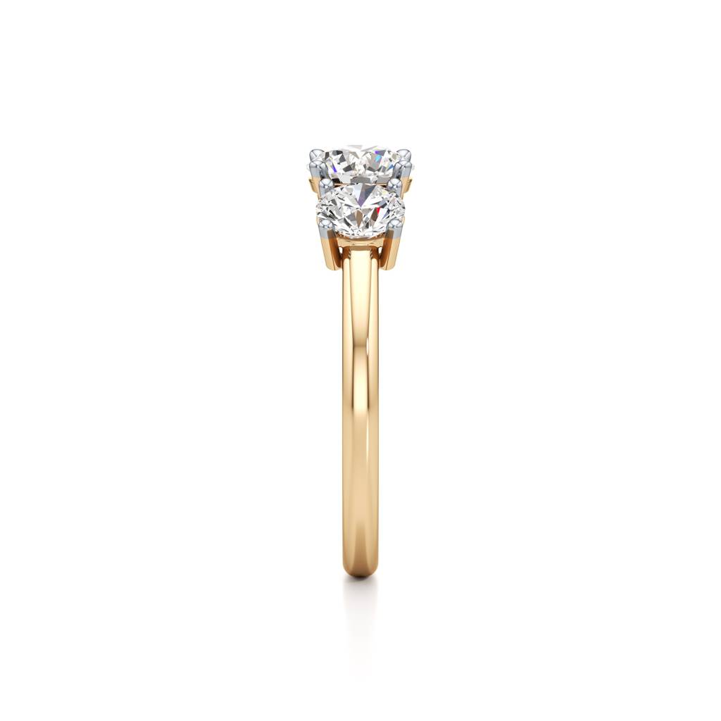 14K Yellow Gold Trio Solitaire Diamond Ring : W-RI0000145-14K-YL-10
