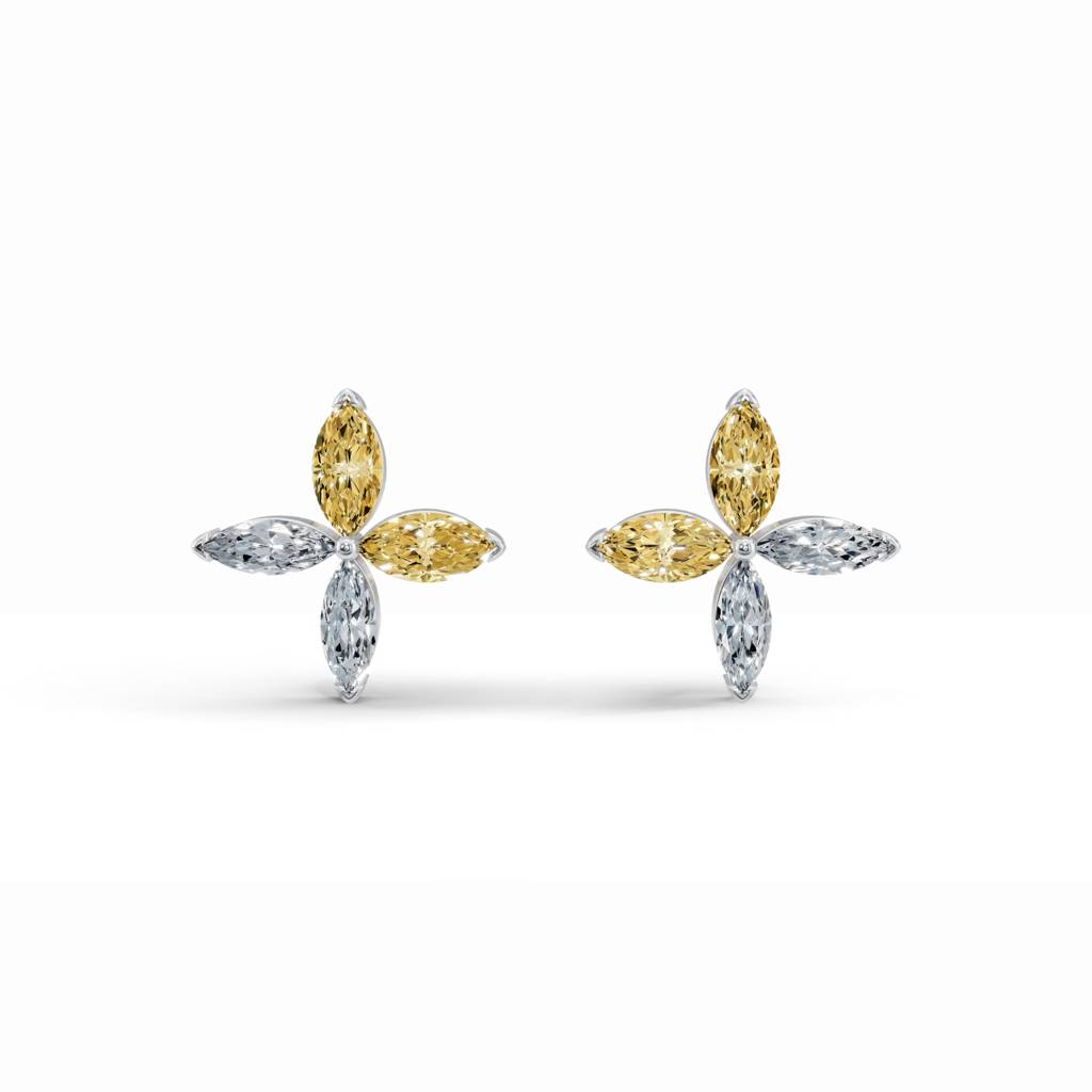 18K White Gold Dancing Marquise Diamond Earrings : W-ST0000605-18K-WH