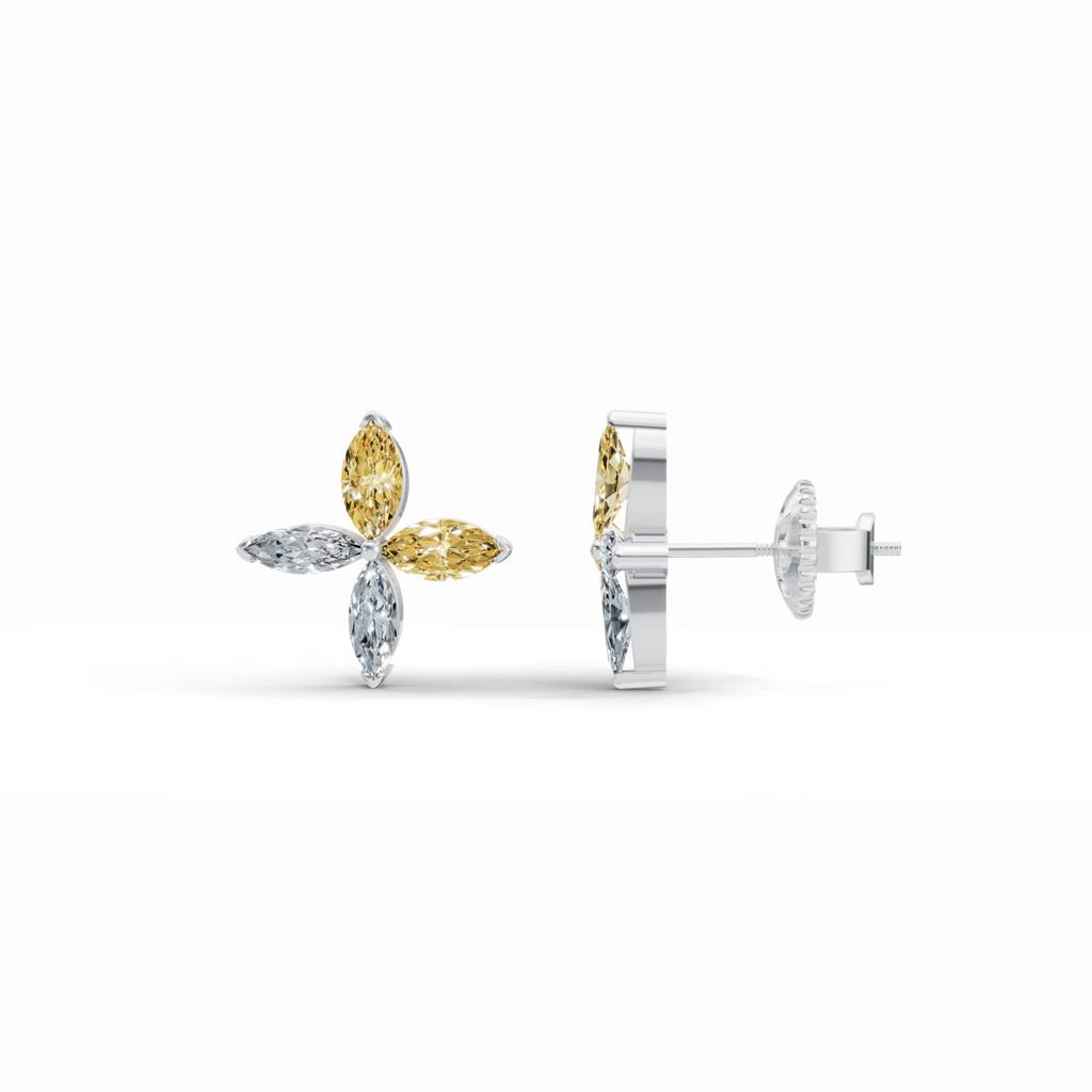 18K White Gold Dancing Marquise Diamond Earrings : W-ST0000605-18K-WH