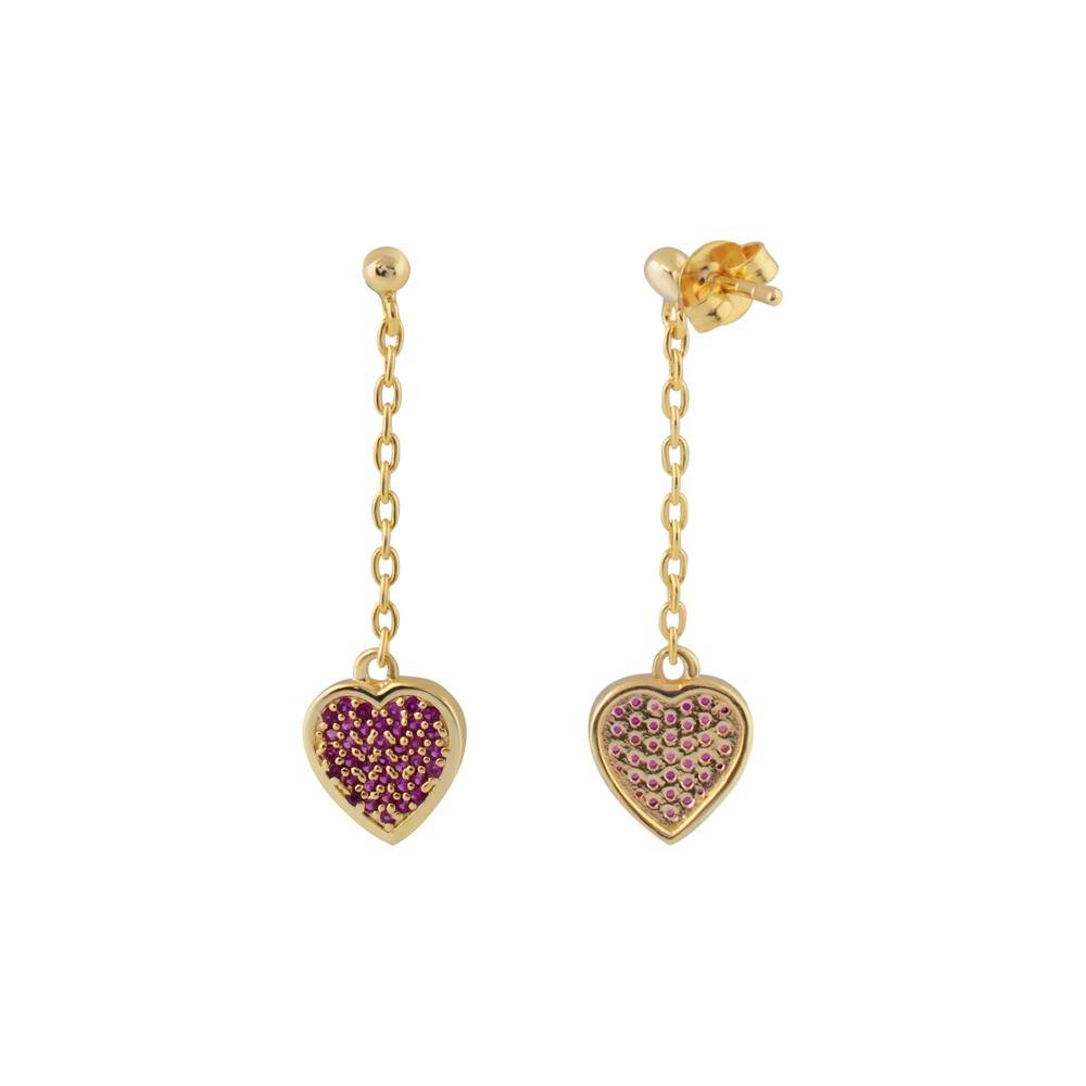 Pink Cz Drop And Dangle Earrings : CUM012