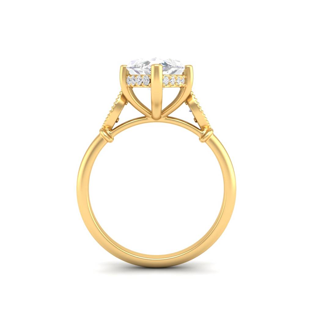 4Ct Marquise Cut Moissanite Engagement Ring 14K Gold Plated : FJ_016