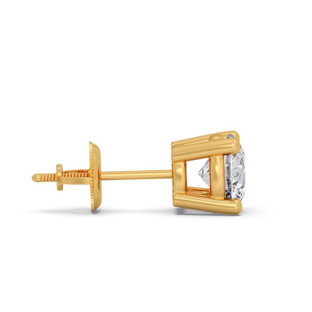 Lab Grown Diamond 14K Yellow Gold Single Stud Earring For Men|0.5Ct Certified Diamond Set In Prong Setting For Birthd : ME0013