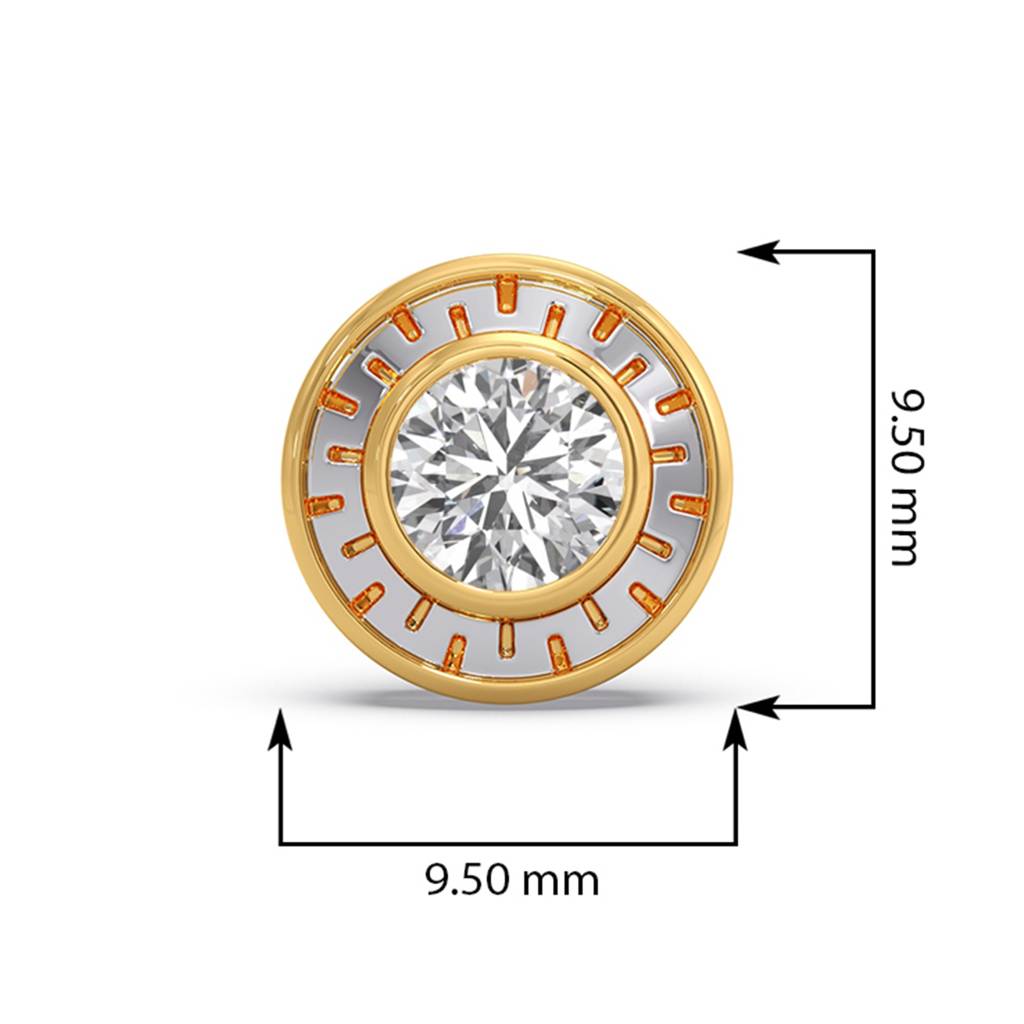 Lab Grown Diamond 14K Yellow Gold Single Stud Earring For Men|Bis Hallmark|0.5Ct Certified Diamond Set In Bezel Setti : ME0022