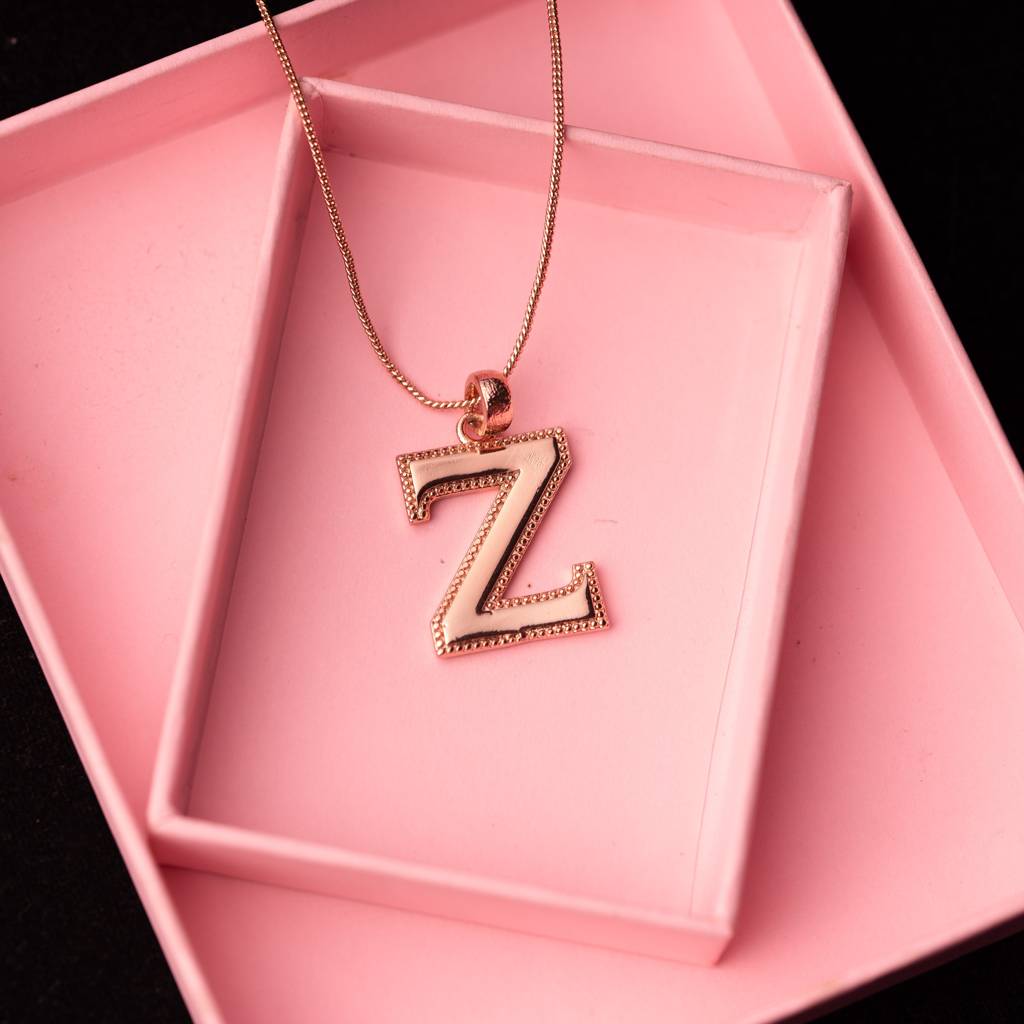 Estele Rosegold Plated Zesty "Z" Charm Alphabet Initials Pendant For Women : 1009-ZPENDANT